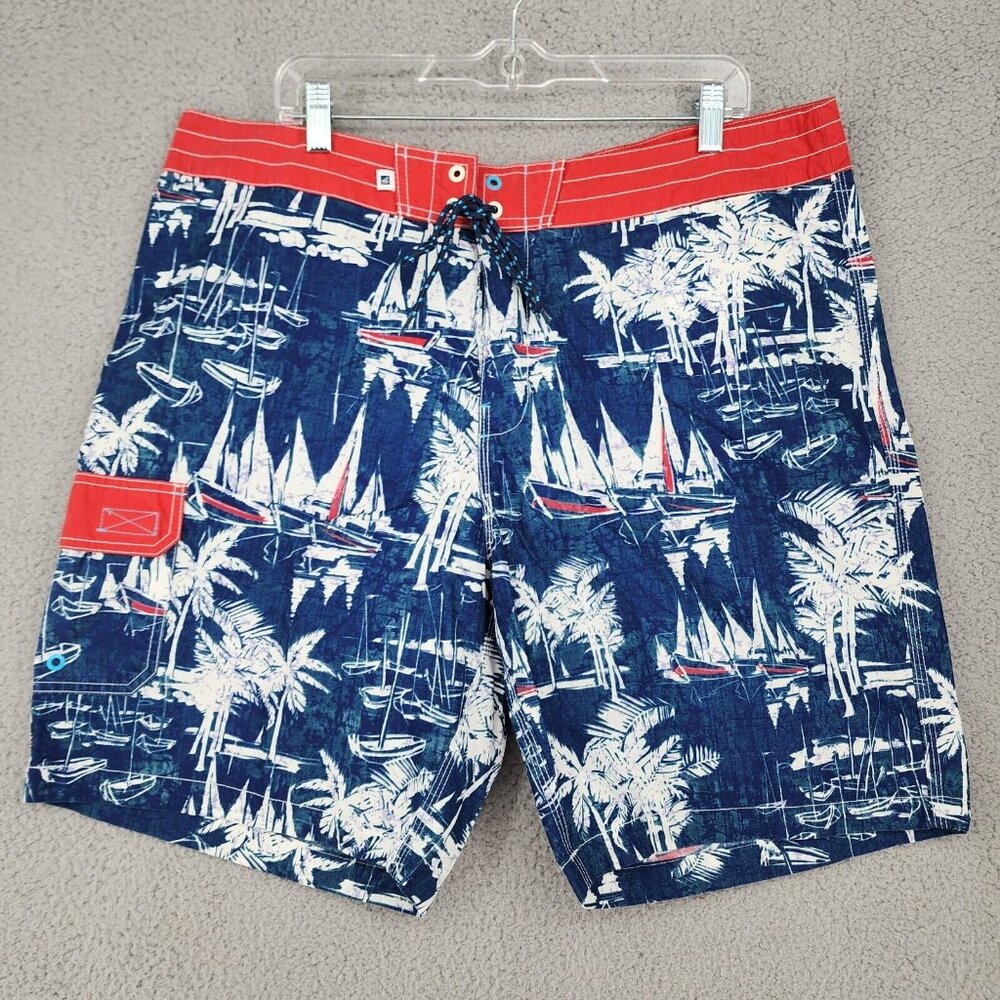 SPERRY TOP SIDER Men's Board Shirts Blue White Sail Boats Size 38